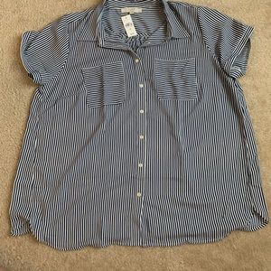 LOFT Short Sleeve Stripe Top